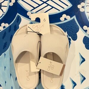 NWT CALIA  Cream Slide Sandals Size 6